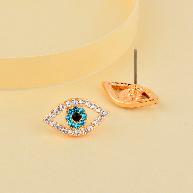 Srebrny naszyjnik i kolczyki z niebieskim Evil Eye i kryształkami - SINLEERY Charm Luck w stylu tureckim (TZ447 SSF) - Wianko - 5