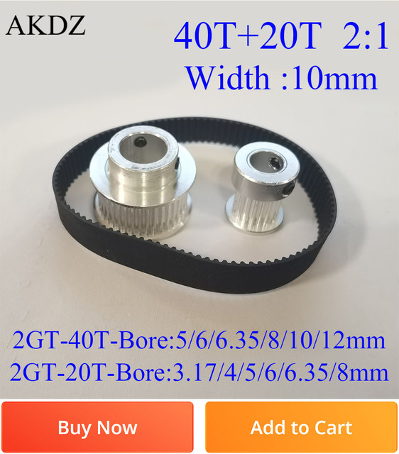 Koło pasowe rozrządu zestaw GT2 60 zębów 15 zębów redukcji 4:1/1:4 3D akcesoria do drukarek szer. 6mm otw. 5-14mm - Wianko - 5