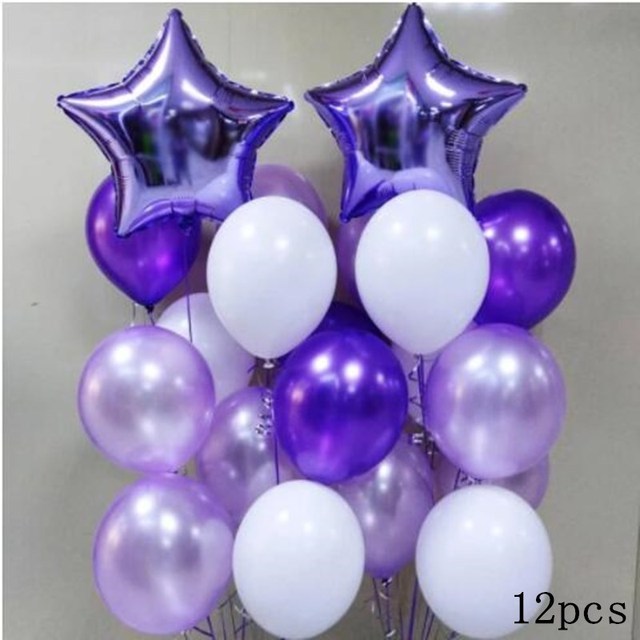 10 cali fioletowy motyw złoty balon metalowe zestaw balonów dekoracje na imprezę urodzinową dla dorosłych dzieci baby shower materiały ślubne - Wianko - 3