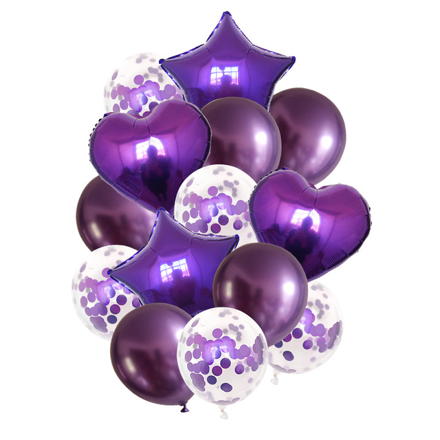 10 cali fioletowy motyw złoty balon metalowe zestaw balonów dekoracje na imprezę urodzinową dla dorosłych dzieci baby shower materiały ślubne - Wianko - 5