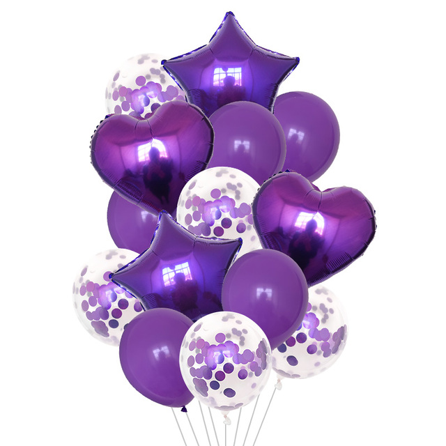 10 cali fioletowy motyw złoty balon metalowe zestaw balonów dekoracje na imprezę urodzinową dla dorosłych dzieci baby shower materiały ślubne - Wianko - 4