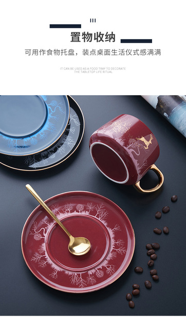 Zestaw filiżanek kawowych vintage z złotą krawędzią, kreatywne, wykonane z porcelany, śmieszne, ceramiczne, przyjazne dla środowiska, tureckie, Canecas Drinkware BY50BD - Wianko - 18
