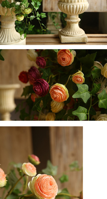 Sztuczne kwiaty z jedwabiu - 5 sztuk symulacji 3 głów małych kwiatów lotosowych do dekoracji wnętrz, ślubów i biura - Wianko - 14