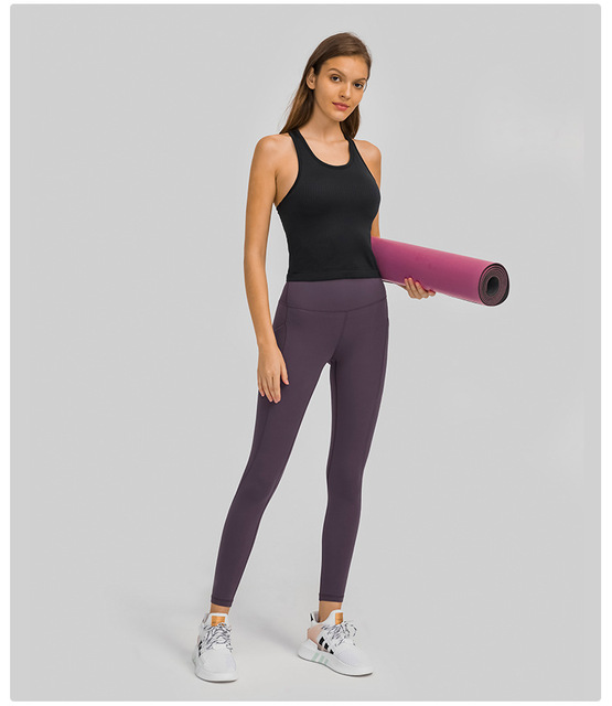 Miękkie spodnie do jogi dla kobiet - Legginsy szybkoschnące, oddychające, bezszwowe - Wianko - 15