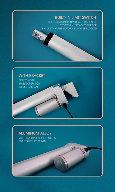 Elektryczny siłownik liniowy FUYU 100mm-1000mm 24V DC wodoodporny bezszczotkowy 1800N 50W z pilotem - Wianko - 10
