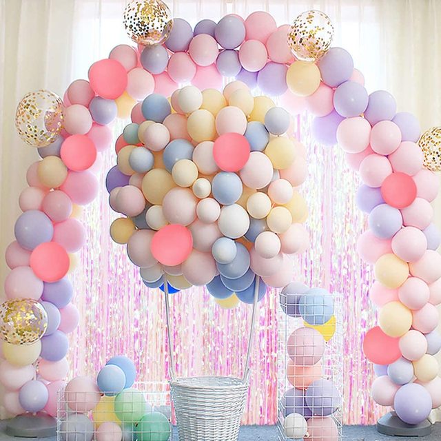 Magiczny zestaw balonów z jednorożcem Rainbow Macaron dla dzieci(Magiczny zestaw 209 balonów Rainbow Macaron z jednorożcem do dekoracji na Baby Shower i urodziny) - Wianko - 4