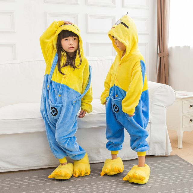 Jednorożec Kigurumi zimowa flanela, smok Stitch, piżama z kapturem dla dzieci w wieku przedszkolnym i szkolnym - Wianko - 8