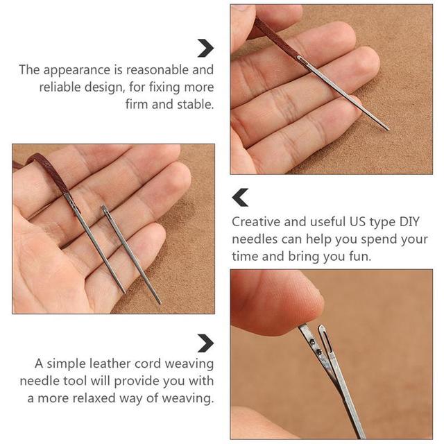 Duże igły ze skóry do szycia - 5 sztuk nici z dużym okiem - Wianko - 5