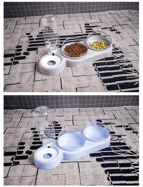 Automatyczna miska dla kotów z fontanną i pojemnikiem na karmę - stojak z akcesoriami dla kotów - Wianko - 15
