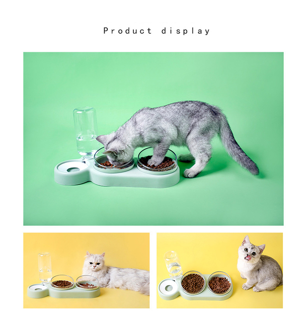 Automatyczna miska dla kotów z fontanną i pojemnikiem na karmę - stojak z akcesoriami dla kotów - Wianko - 13