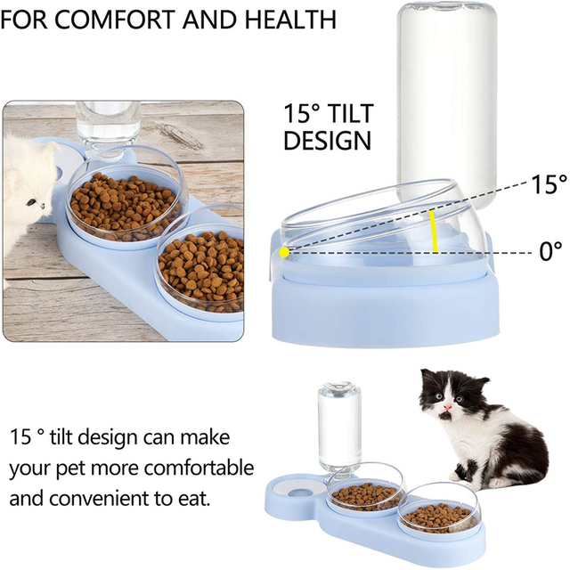 Automatyczna miska dla kotów z fontanną i pojemnikiem na karmę - stojak z akcesoriami dla kotów - Wianko - 8