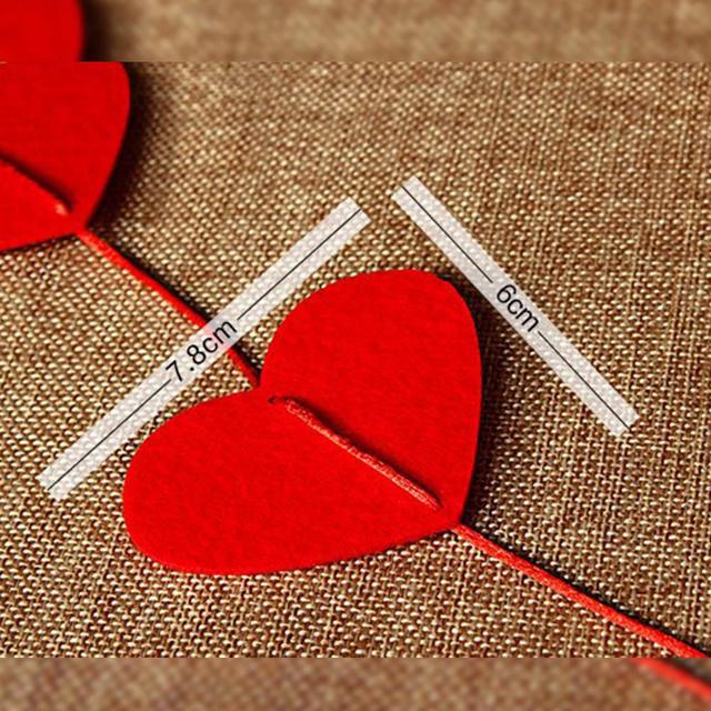 Czerwone serca Garland DIY - dekoracyjny sznurek na walentynki, ślub, rocznicę i przyjęcie urodzinowe - Wianko - 3