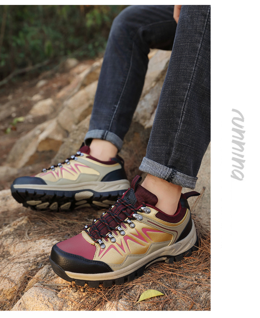 Lekkie wodoodporne buty górskie trekkingowe damsko-męskie z antypoślizgową podeszwą i plecakiem - Wianko - 20