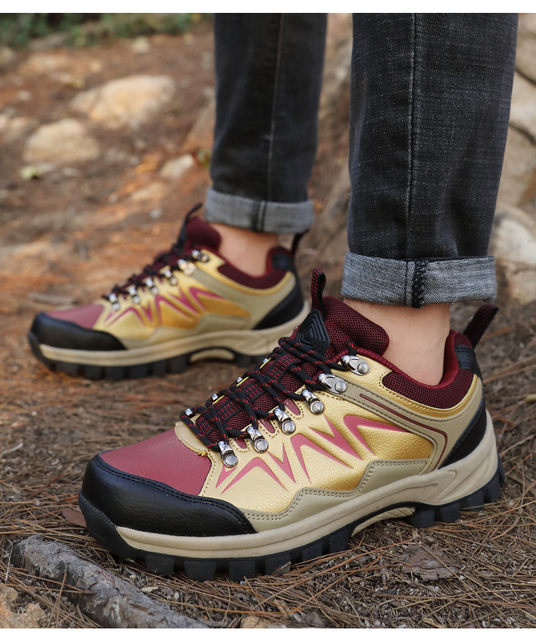 Lekkie wodoodporne buty górskie trekkingowe damsko-męskie z antypoślizgową podeszwą i plecakiem - Wianko - 19