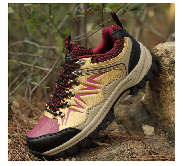 Lekkie wodoodporne buty górskie trekkingowe damsko-męskie z antypoślizgową podeszwą i plecakiem - Wianko - 24