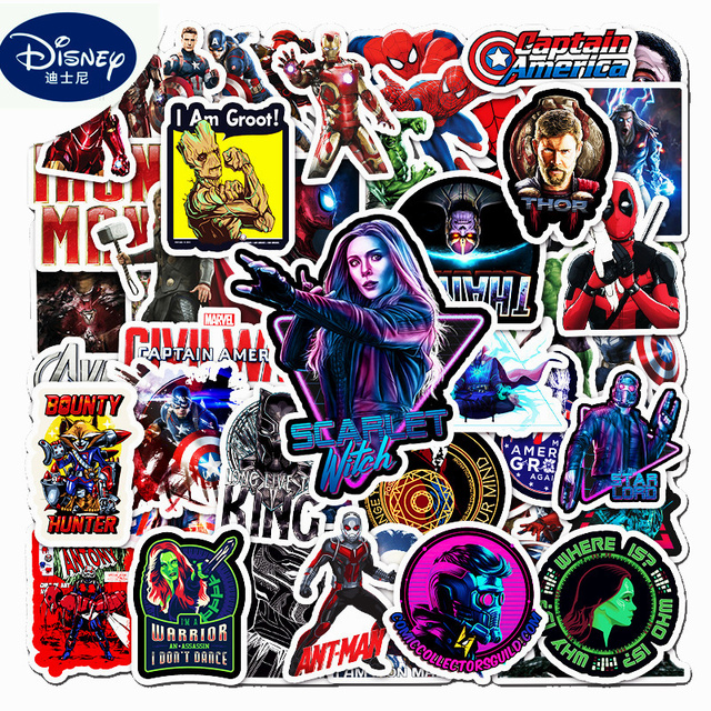 50 sztuk Disney Marvel Avengers - fajne Anime Laptop graffiti naklejki - wodoodporne - dla dzieci i fanów (Produkt pochodzi z kategorii Naklejki) - Wianko - 1