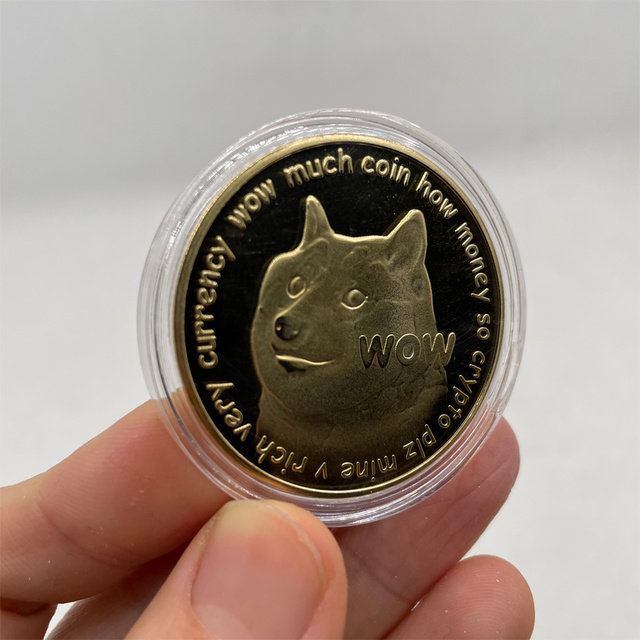 Monety bezwalutowe Dogecoin pozłacane - kolekcja pamiątek Shiba Inu (50 sztuk/pudło) - Wianko - 1