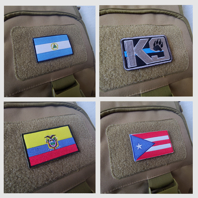 Plecak z haftowanymi łatkami flagi Ameryki, Portoryko, Ekwadoru, Nikaragui i Haiti - Wianko - 4