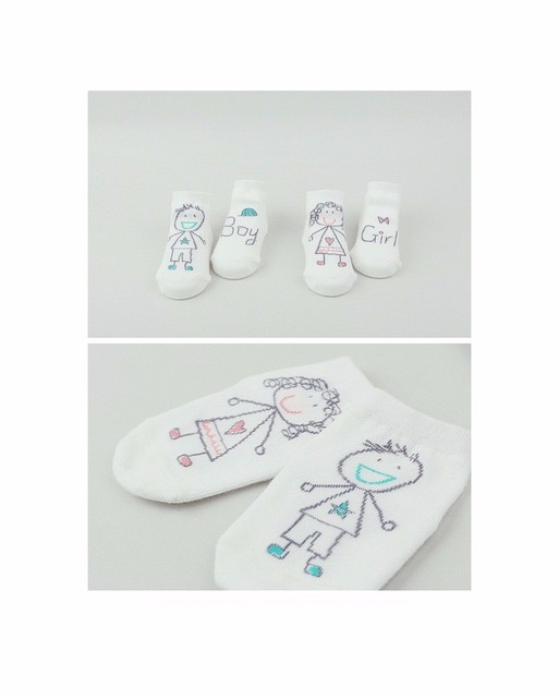 Bawełniane skarpetki antypoślizgowe dla noworodków wiosna, asymetria, chłopcy i dziewczęta - Wianko - 1