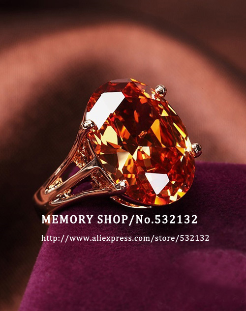 Pierścień z kamieniem CZ, duży, wielkość owalna, kolor złoty, biżuteria dla kobiet - Wianko - 10