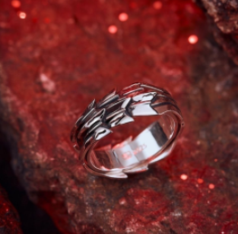 Piękny czarny pierścień króla Huaying z 925 srebra - Anime peryferyjny, szabla Alter - eleganckie srebrne akcesoria - Wianko - 3