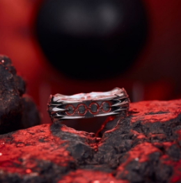 Piękny czarny pierścień króla Huaying z 925 srebra - Anime peryferyjny, szabla Alter - eleganckie srebrne akcesoria - Wianko - 2