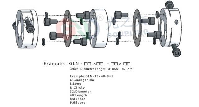 Podwójne sprzęgło wałka z elastycznymi zaciskami GND, aluminiowe, membrany, idealne do połączenia silnika krokowego z układem CNC - GLN D19 L27 - Wianko - 20