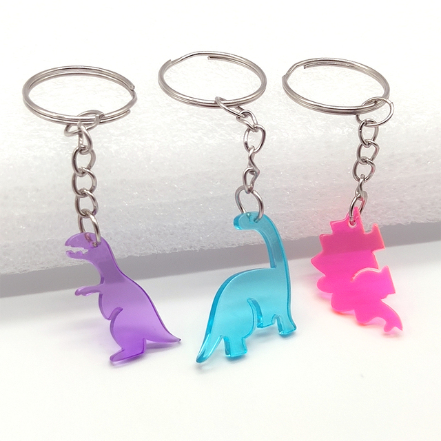 Akrylowe kolorowe breloczki z motywem dinozaurów - breloczek w kształcie małego niedźwiedzia - prezent DIY dla kobiet - Wianko - 5