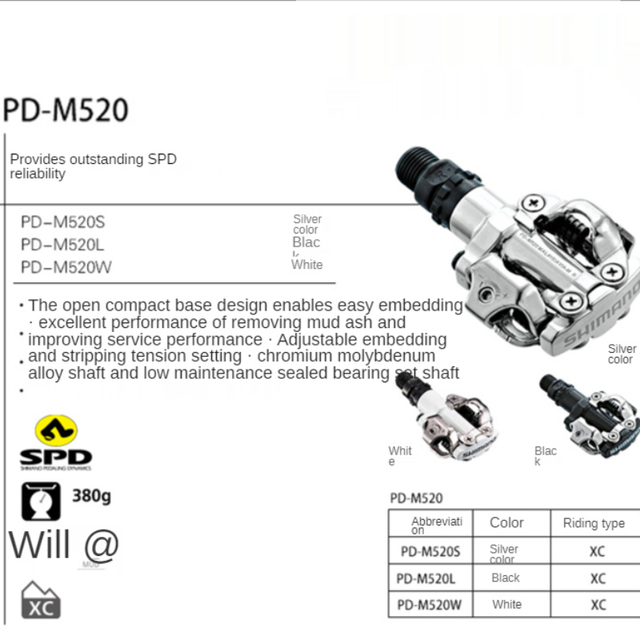 Pedały rowerowe Shimano PD-M540/M520 czarny/srebrny MTB samoblokujący pedał M540/520 - Wianko - 5