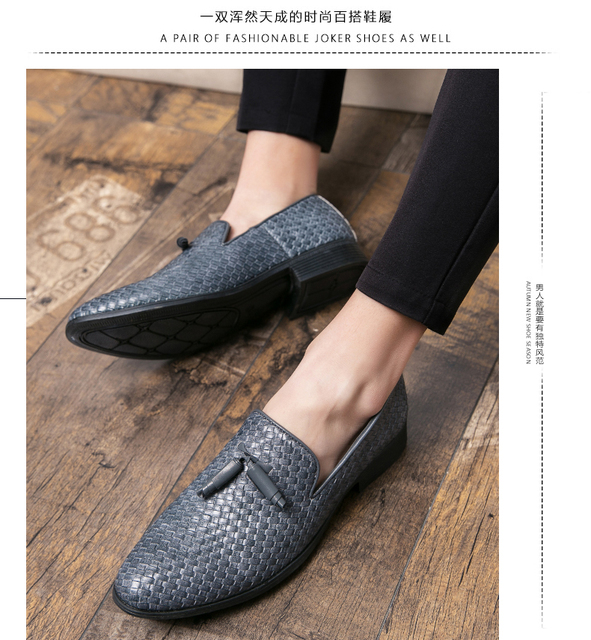 Czarne męskie mokasyny skórzane - buty wizytowe casual streetwear Street Trend - Wianko - 13