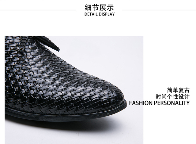 Czarne męskie mokasyny skórzane - buty wizytowe casual streetwear Street Trend - Wianko - 3