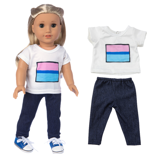 Modny komplet garniturów 2021 dla amerykańskiej lalki 18 Cal - ubranka w zestawie - Wianko - 4