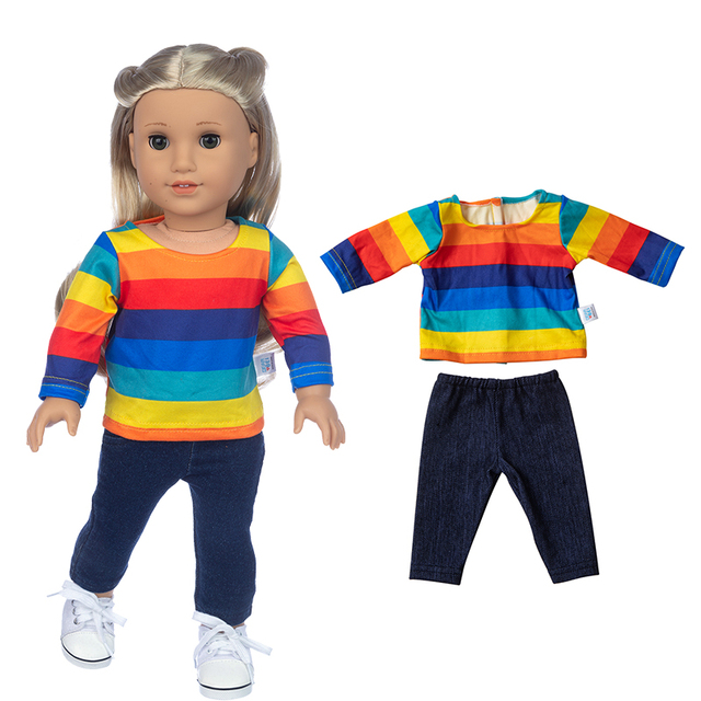 Modny komplet garniturów 2021 dla amerykańskiej lalki 18 Cal - ubranka w zestawie - Wianko - 5
