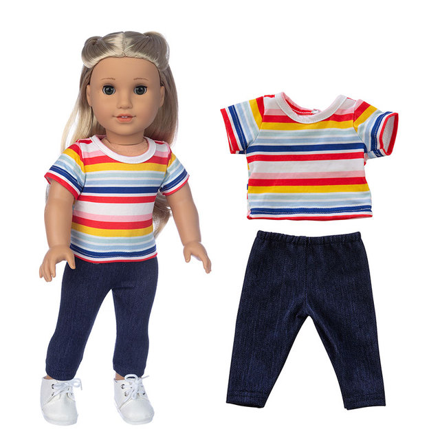 Modny komplet garniturów 2021 dla amerykańskiej lalki 18 Cal - ubranka w zestawie - Wianko - 3