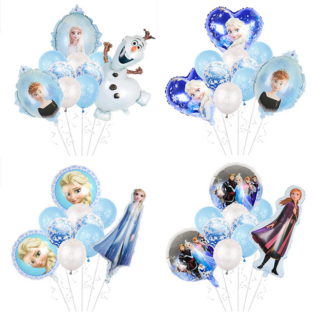 Bule Snow Frozen Anna Elsa - dekoracja urodzinowa z balonów foliowych dla dzieci Disney - Wianko - 2