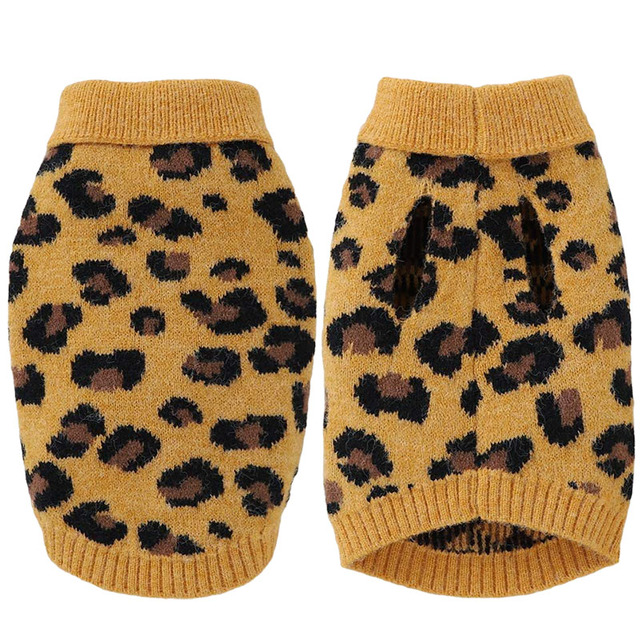 Sweter Leopard Cat dla małych psów - ciepłe i wygodne ubranie zimowe dla Twojego szczeniaka - Wianko - 8
