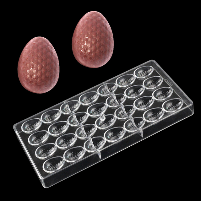 Foremka poliwęglanowa 3D w kształcie jajka z narzędziem do skrobania ze stali nierdzewnej, idealna do tworzenia czekoladek i ciast PC Food Grade - Wianko - 1