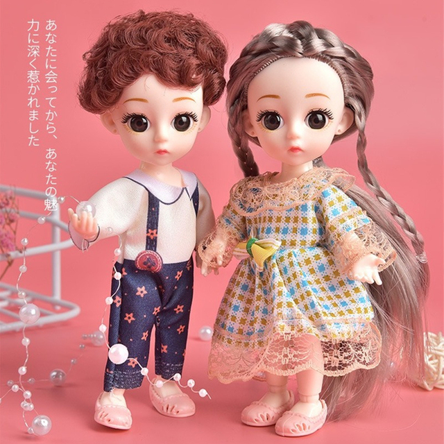 Nowa lalka dla dzieci BJD Cute Boy Girl Doll 1/12 z ubraniami - 16cm - Wianko - 5