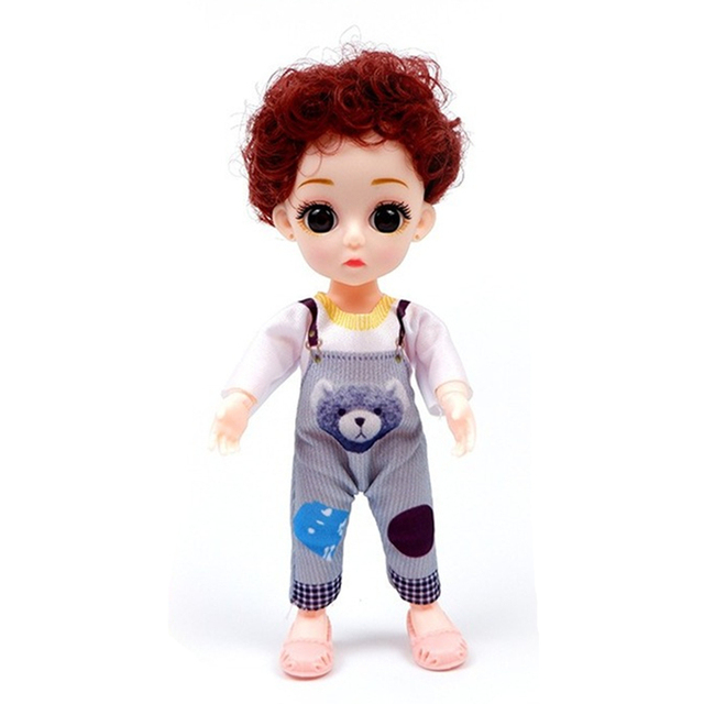 Nowa lalka dla dzieci BJD Cute Boy Girl Doll 1/12 z ubraniami - 16cm - Wianko - 15