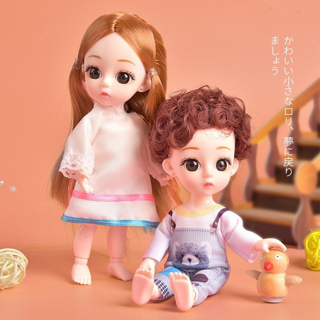 Nowa lalka dla dzieci BJD Cute Boy Girl Doll 1/12 z ubraniami - 16cm - Wianko - 6