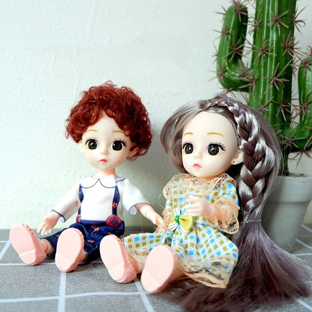 Nowa lalka dla dzieci BJD Cute Boy Girl Doll 1/12 z ubraniami - 16cm - Wianko - 10