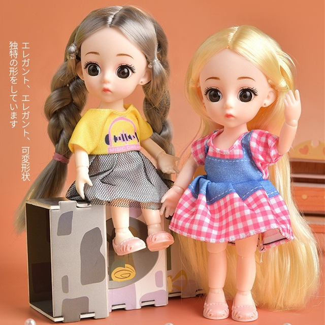 Nowa lalka dla dzieci BJD Cute Boy Girl Doll 1/12 z ubraniami - 16cm - Wianko - 4
