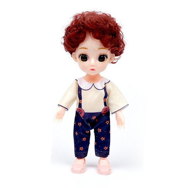 Nowa lalka dla dzieci BJD Cute Boy Girl Doll 1/12 z ubraniami - 16cm - Wianko - 12
