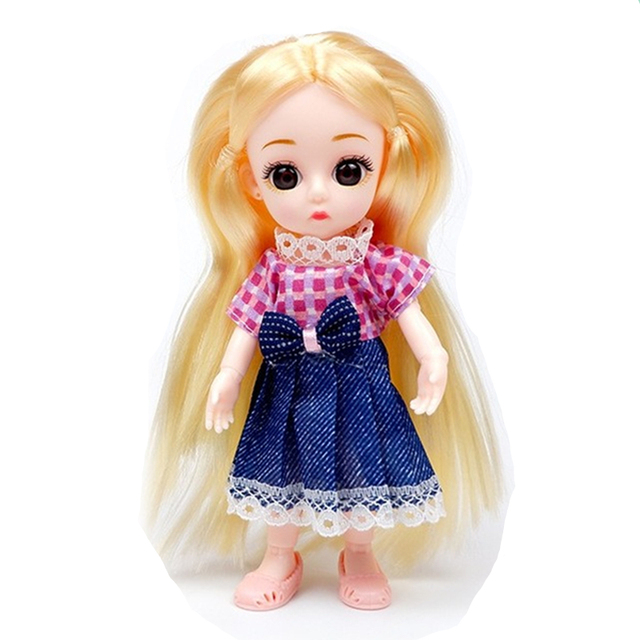 Nowa lalka dla dzieci BJD Cute Boy Girl Doll 1/12 z ubraniami - 16cm - Wianko - 16