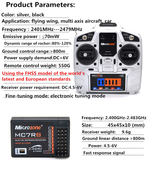 Samolot pilot zdalnego sterowania MicroZone MC6C z odbiornikiem 2.4G do SU27 - Wianko - 4