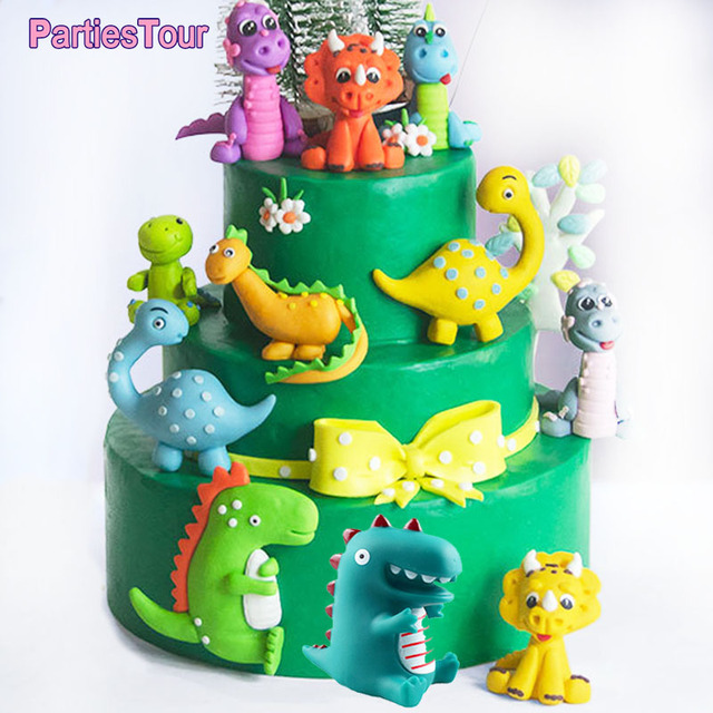 Dinozaur dekoracja na tort - Dżungla - Dla dzieci - Chłopiec - Jurajski świat - Ozdoba urodzinowa - Wianko - 1