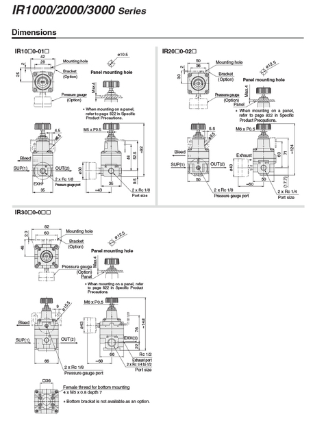 Precyzyjny regulator ciśnienia powietrza SMC typu SMC: IR1000-01, IR1010-01, IR1020-01BG, IR2000-02, IR2010-02BG - Wianko - 20
