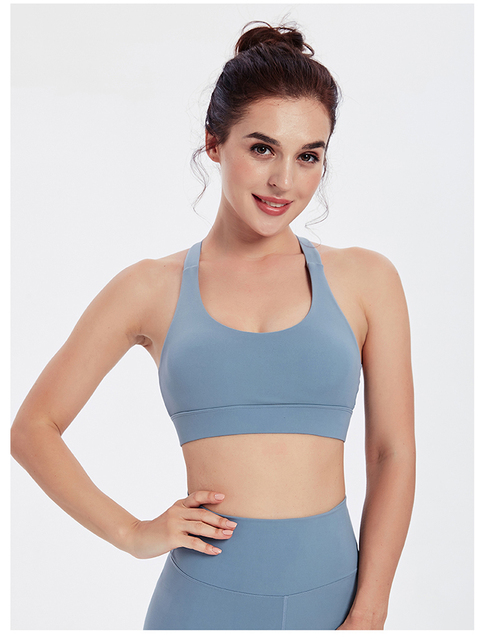 Biustonosz sportowy Crop Top Push Up z wycięciem na plecach - Fitness, bieganie, joga - Damski - Wianko - 12