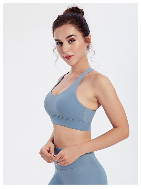 Biustonosz sportowy Crop Top Push Up z wycięciem na plecach - Fitness, bieganie, joga - Damski - Wianko - 14