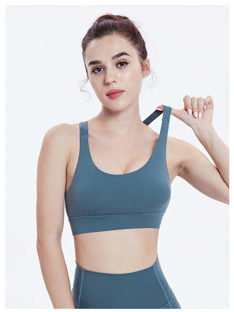 Biustonosz sportowy Crop Top Push Up z wycięciem na plecach - Fitness, bieganie, joga - Damski - Wianko - 17